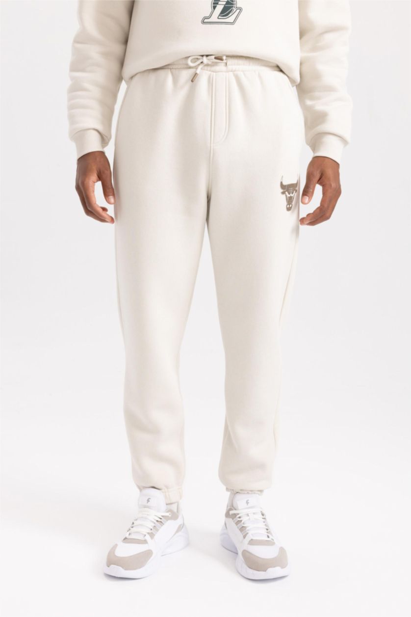 Erkek Taş Standart Fıt Kalın Sweatshirt Kumaşı Jogger