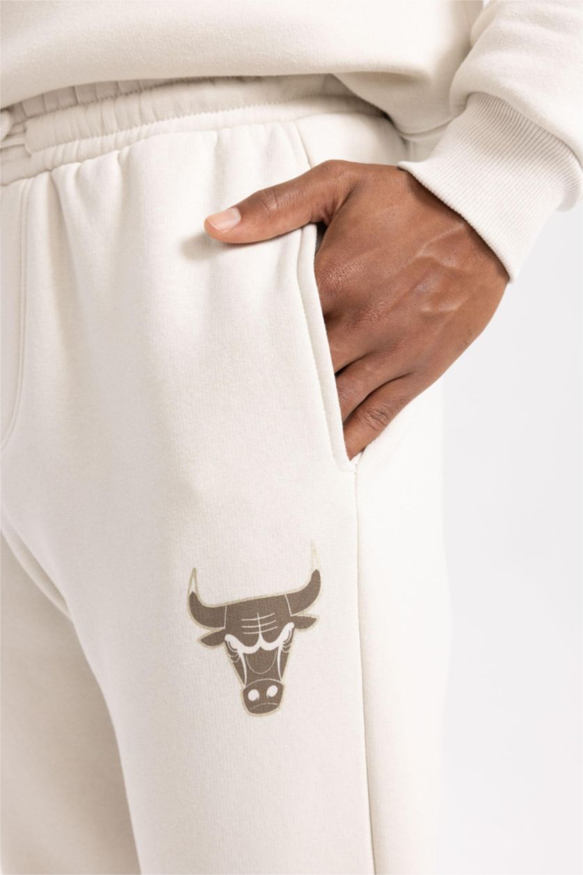 Erkek Taş Standart Fıt Kalın Sweatshirt Kumaşı Jogger