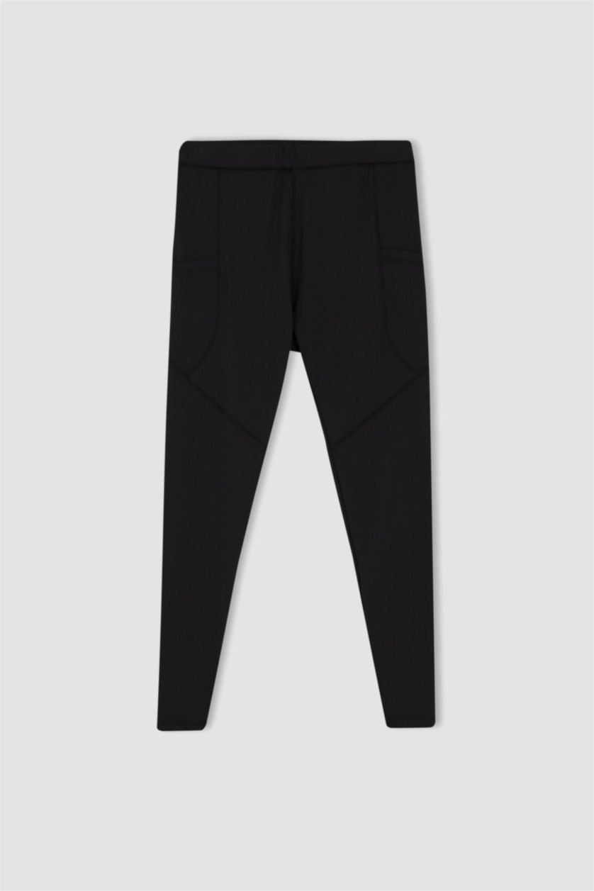 رجالي أسود ليجن رياضي سليم فيت بخصر عادي من DeFactoFit