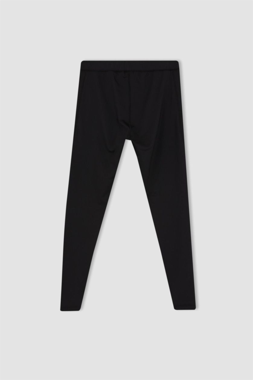 رجالي أسود ليجن رياضي سليم فيت بخصر عادي من DeFactoFit