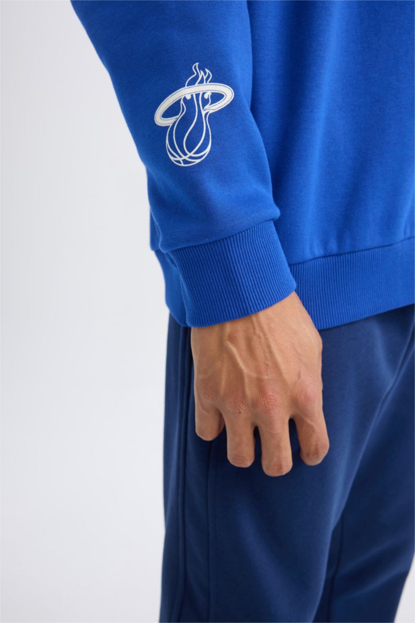 HOMME Bleu Sweat- Shirt Coupe Oversize à Manches Longues De DefactoFit NBA