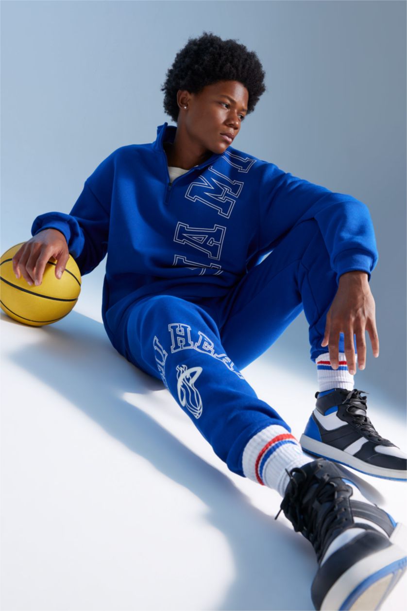 MAN Sax DeFactoFit Standard Fit NBA Miami Heat Licensed Jogger Sweatpants