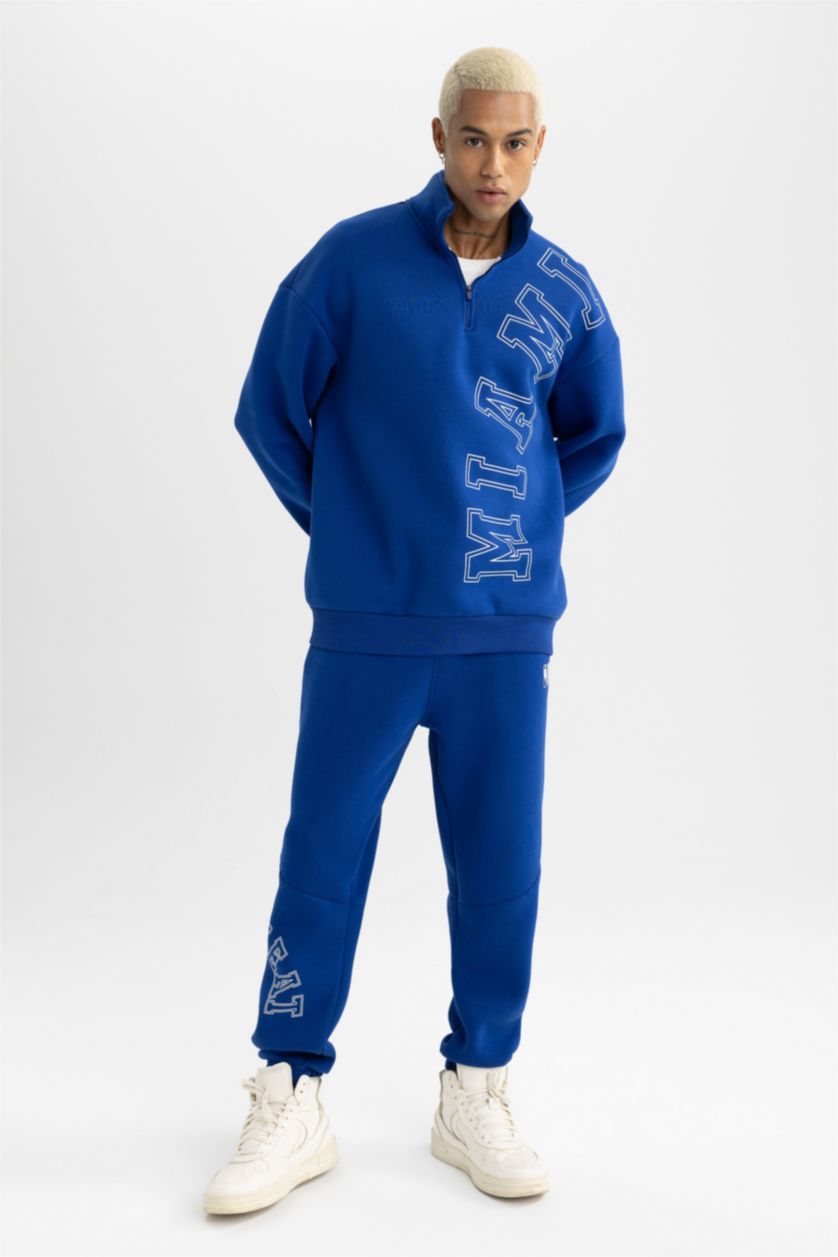 MAN Sax DeFactoFit Standard Fit NBA Miami Heat Licensed Jogger Sweatpants