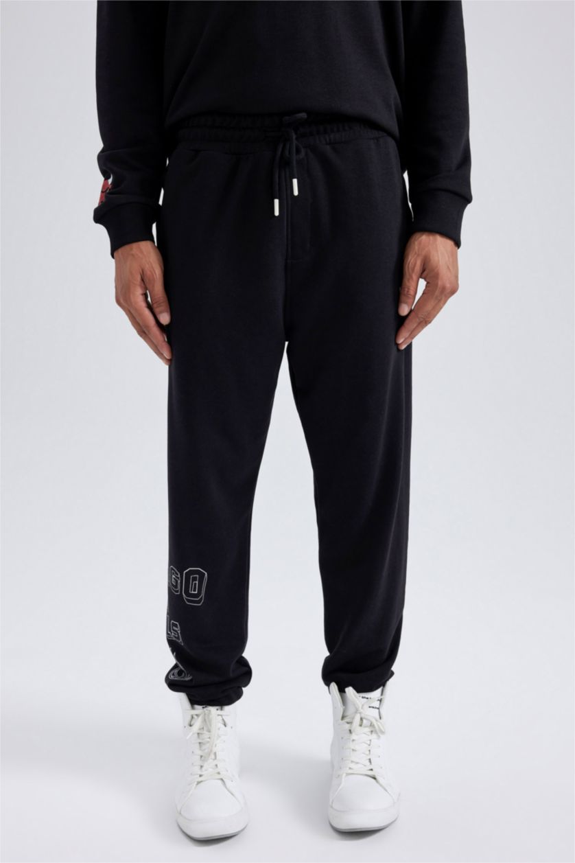 Erkek Siyah Standart Fıt Jogger