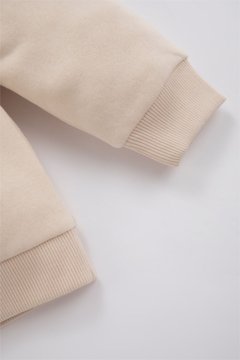 BÉBÉ FILLE Beige Sweat- Shirt Coupe Régulière Col Rond Pour Bébé Fille