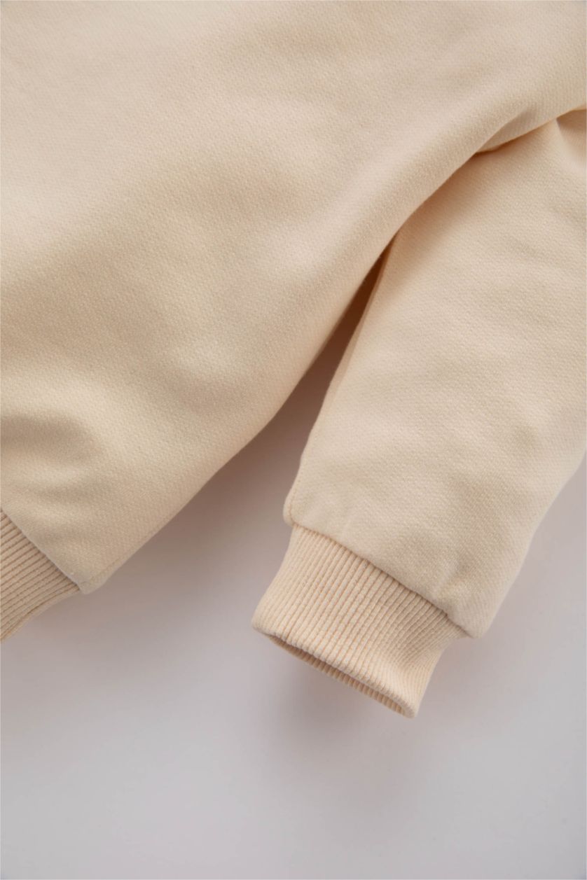 BÉBÉ FILLE Écru Sweatshirt Coupe Régulière à Col Rond Pour Bébé Fille