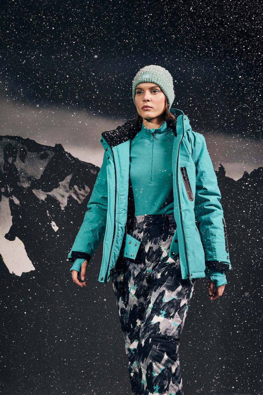 Woman Light Green DeFactoFit Water Repellent Regular Fit Ski Jacket