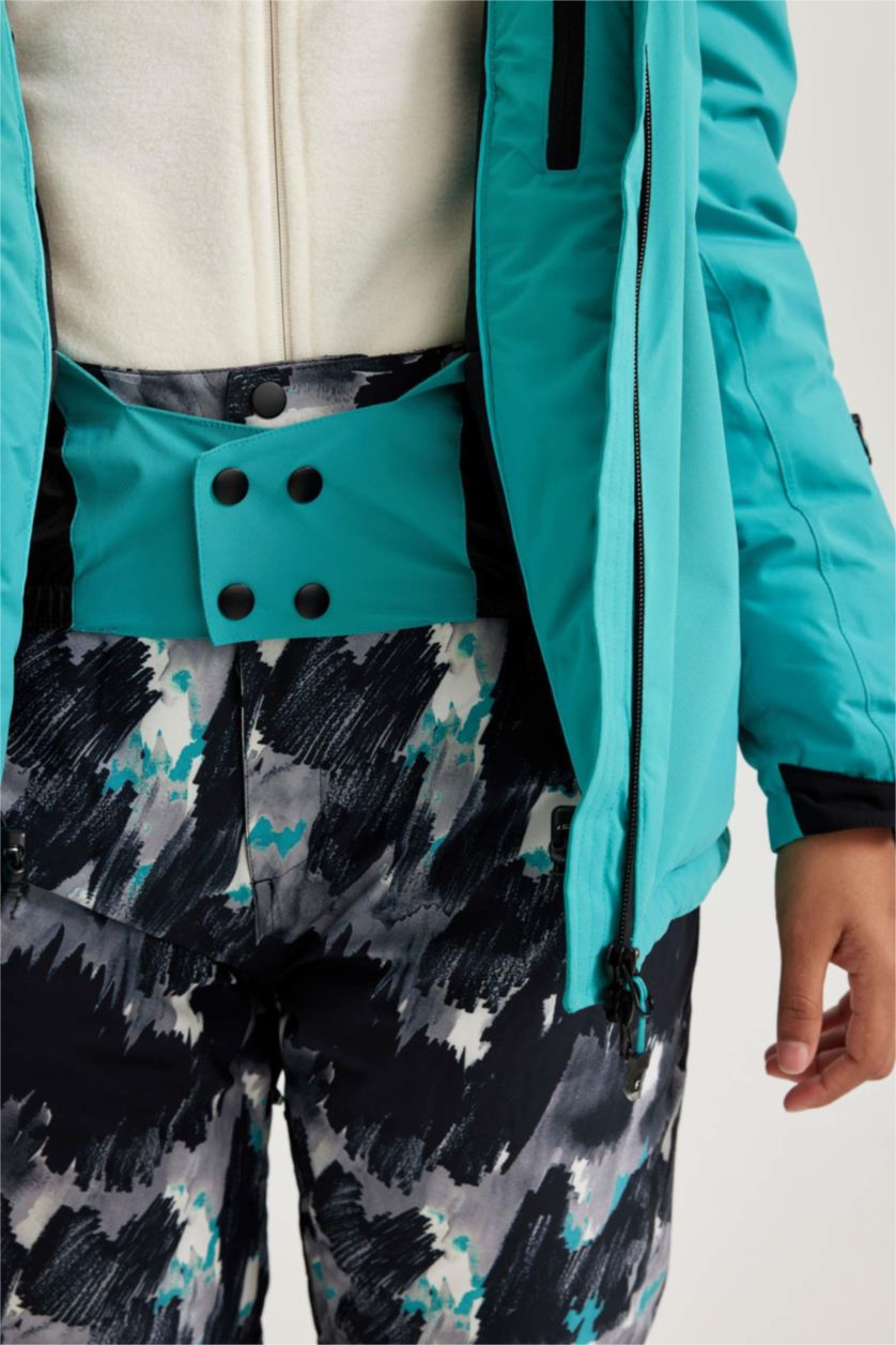 Woman Light Green DeFactoFit Water Repellent Regular Fit Ski Jacket