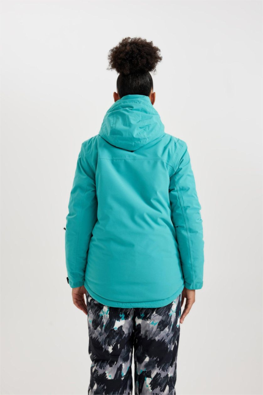 Woman Light Green DeFactoFit Water Repellent Regular Fit Ski Jacket