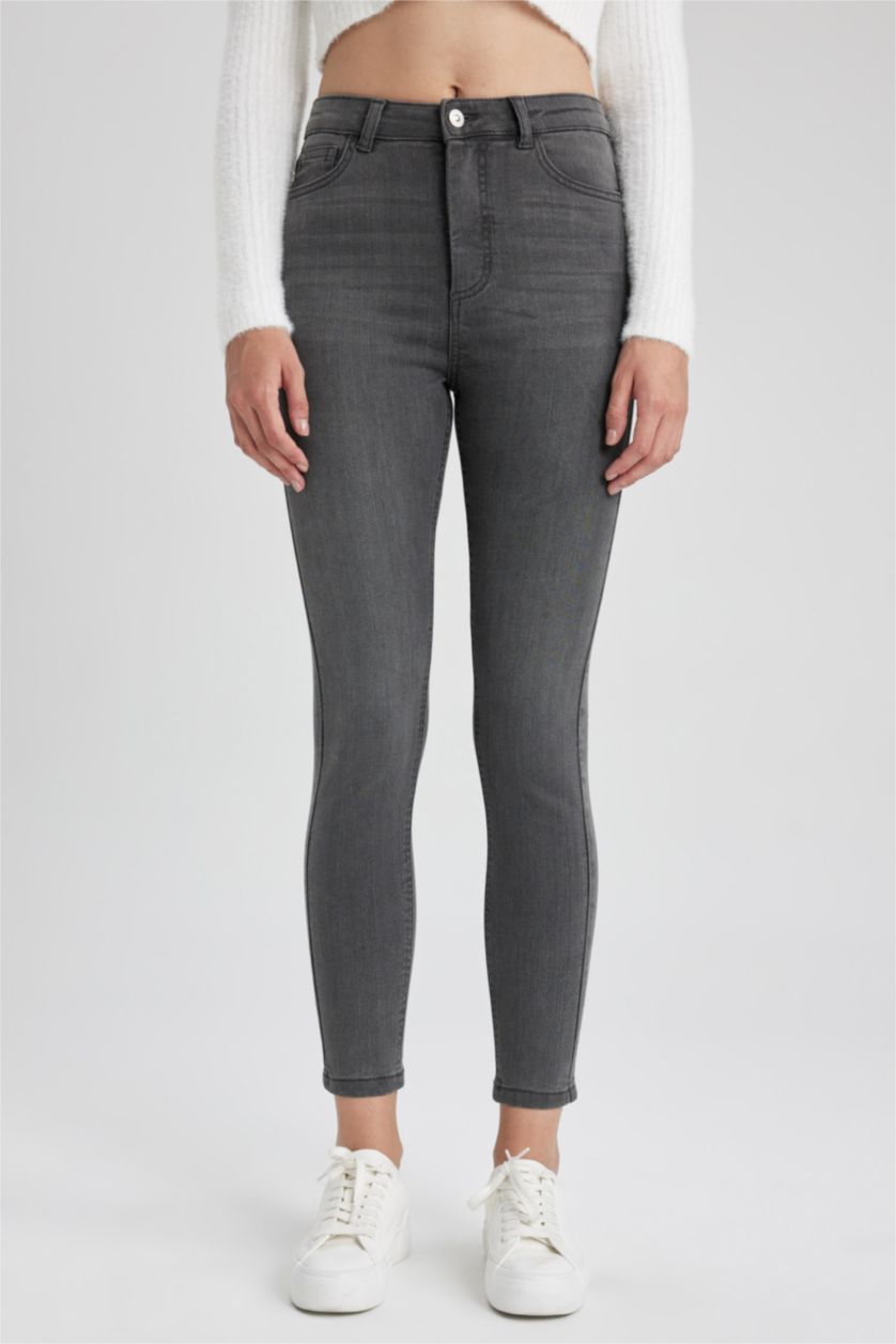 Әйелдерге Сұр скинни пішімі джинсы Шалбар