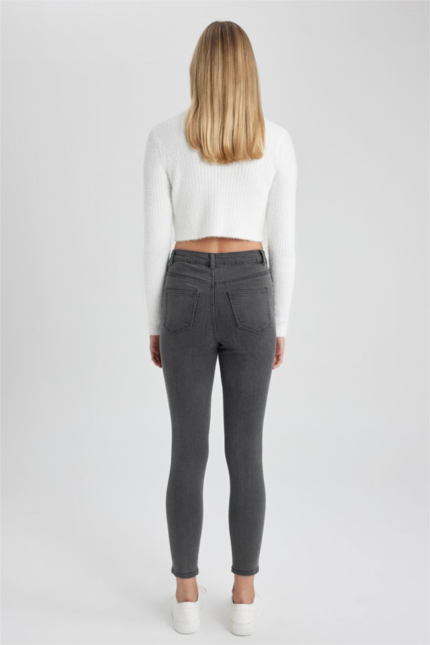 Әйелдерге Сұр скинни пішімі джинсы Шалбар