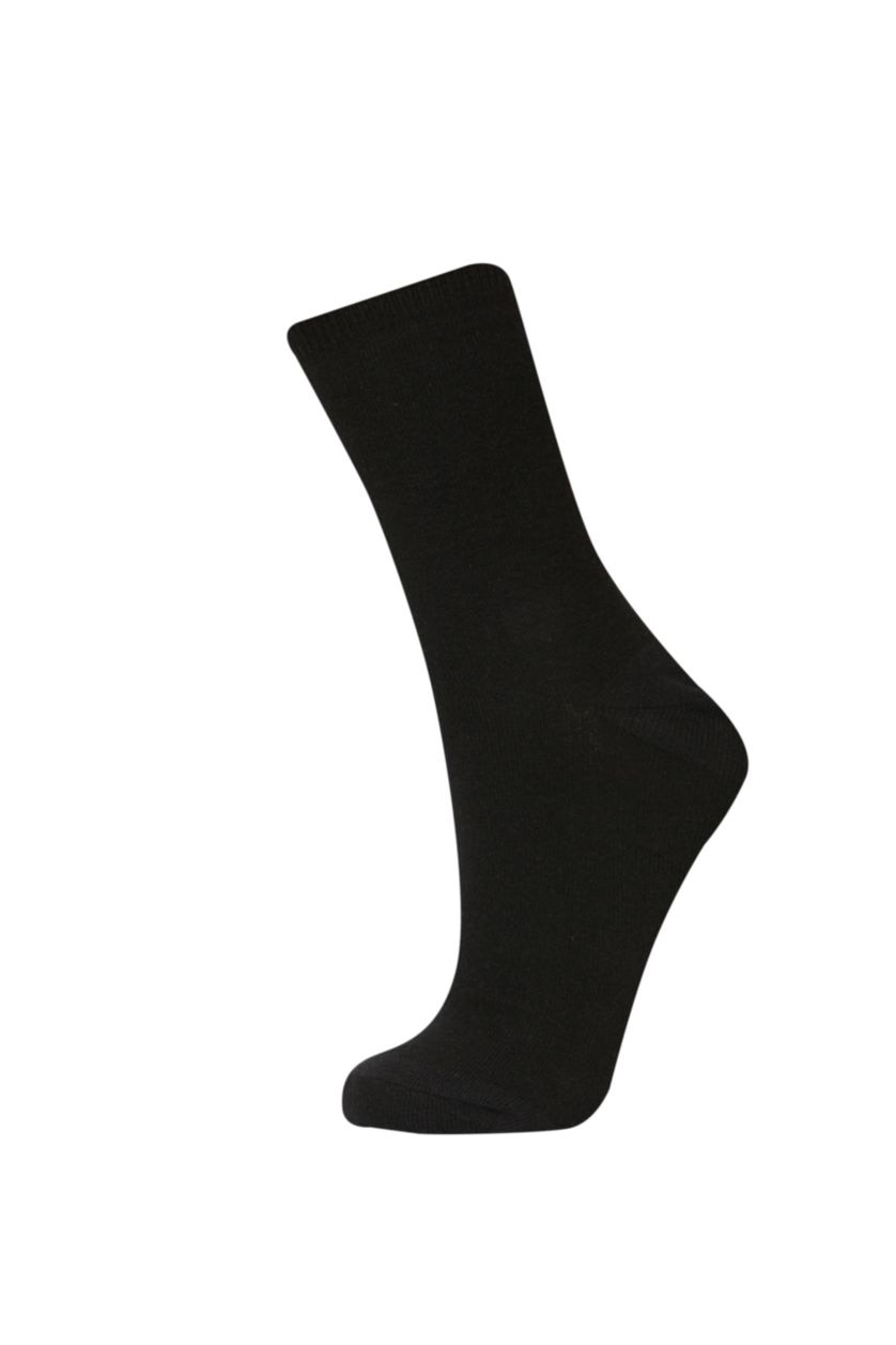 WOMAN Black Woman 3 Piece Cotton Long Socks
