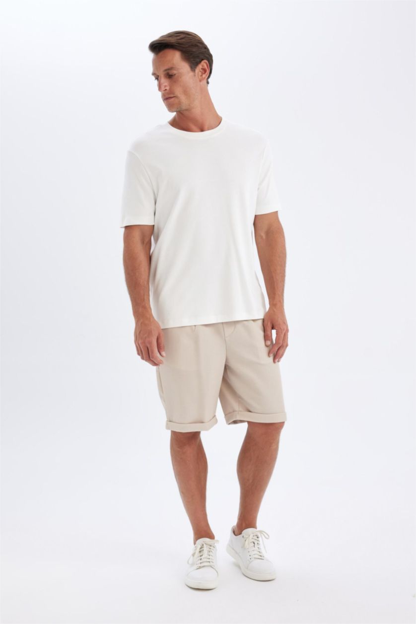 MAN Beige Pique Bermuda Shorts