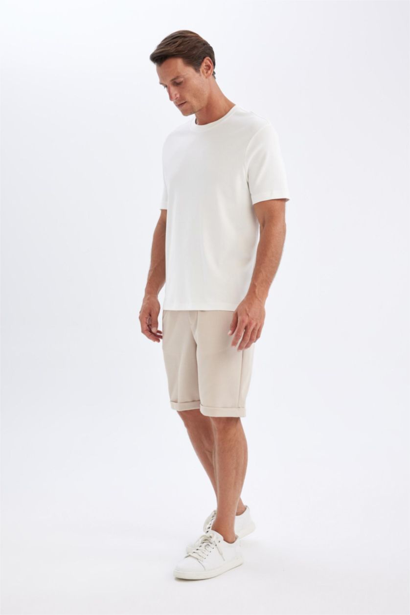 MAN Beige Pique Bermuda Shorts