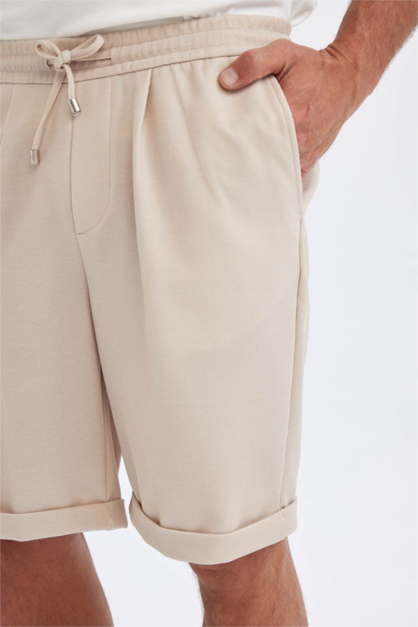 MAN Beige Pique Bermuda Shorts
