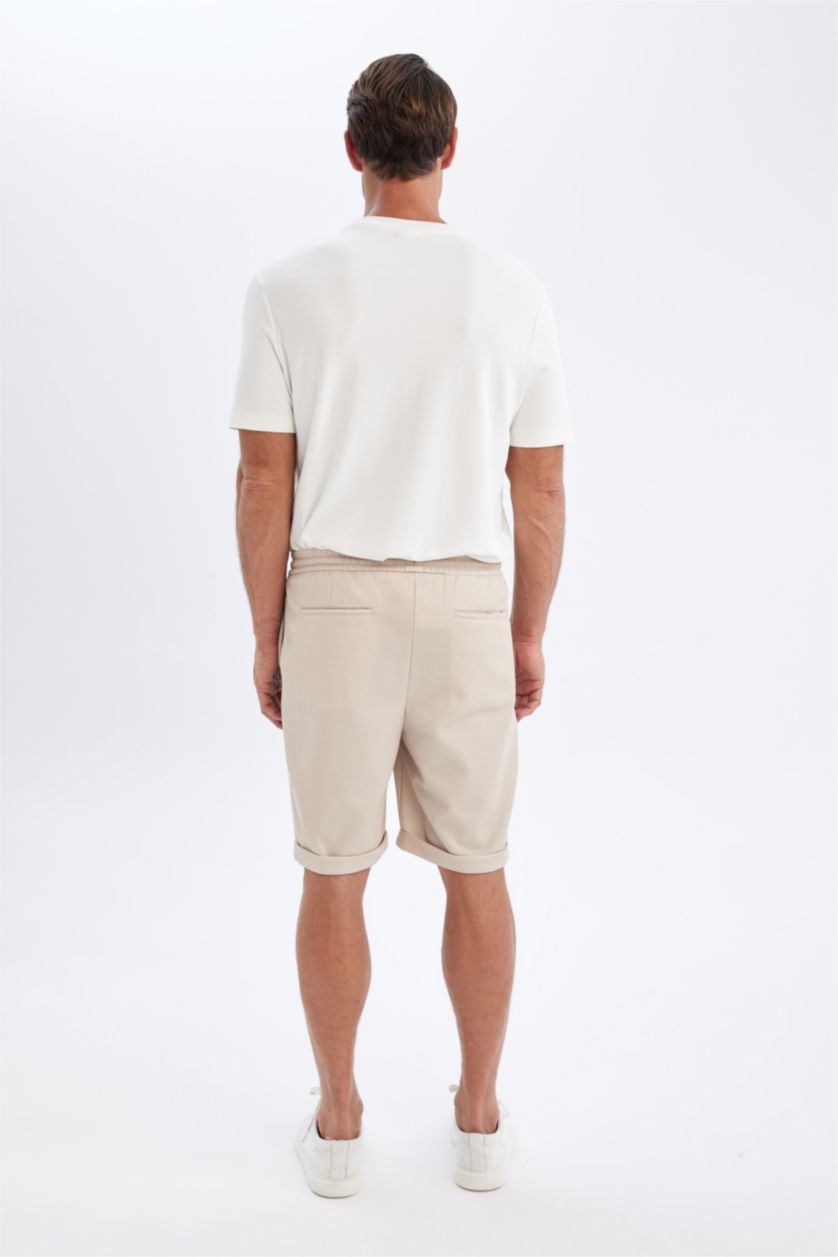 MAN Beige Pique Bermuda Shorts