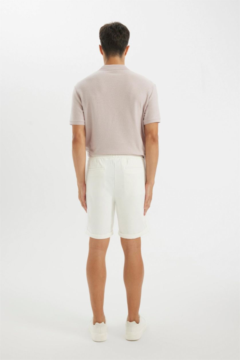 Man White Pique Bermuda