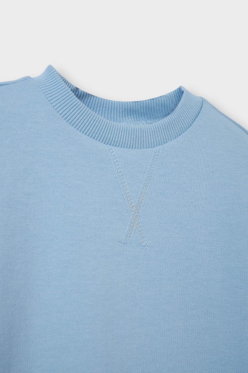 BABY BOY Blue Baby Boy Crew Neck Basic Sweatshirt