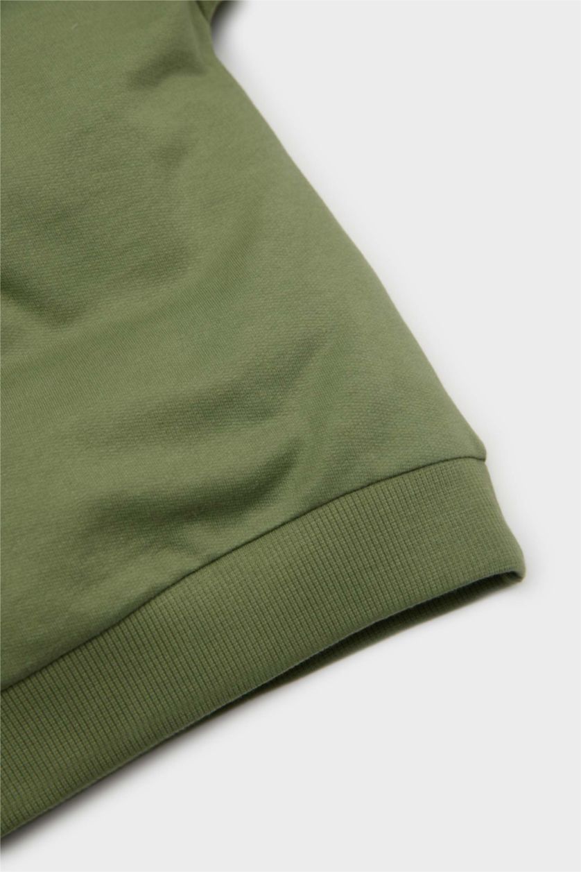 Baby Boy Khaki Regular Fit Crew Neck Sweatshirt