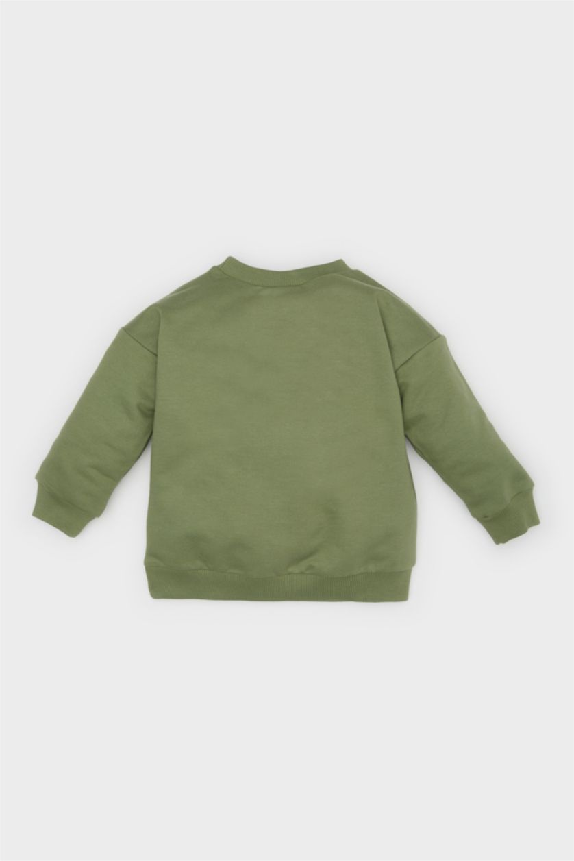 Baby Boy Khaki Regular Fit Crew Neck Sweatshirt