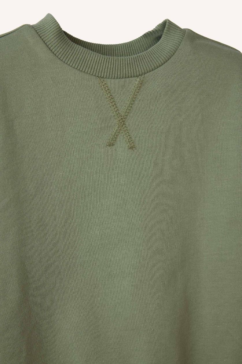 BABY BOY Light Khaki Baby Boy Regular Fit Crew Neck Sweatshirt