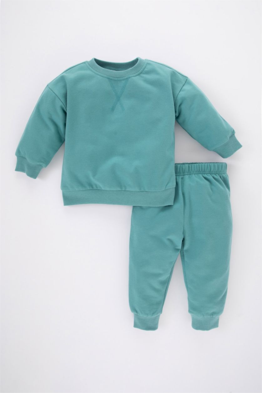 BABY GIRL Green 2 piece Regular Fit Crew Neck Set