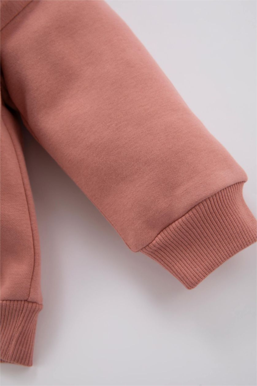 BÉBÉ FILLE Bordeaux Ensemble Sweat-Shirt Imprimé Slogan à Manches Longues Pour BéBé Fille - 2 Pièces