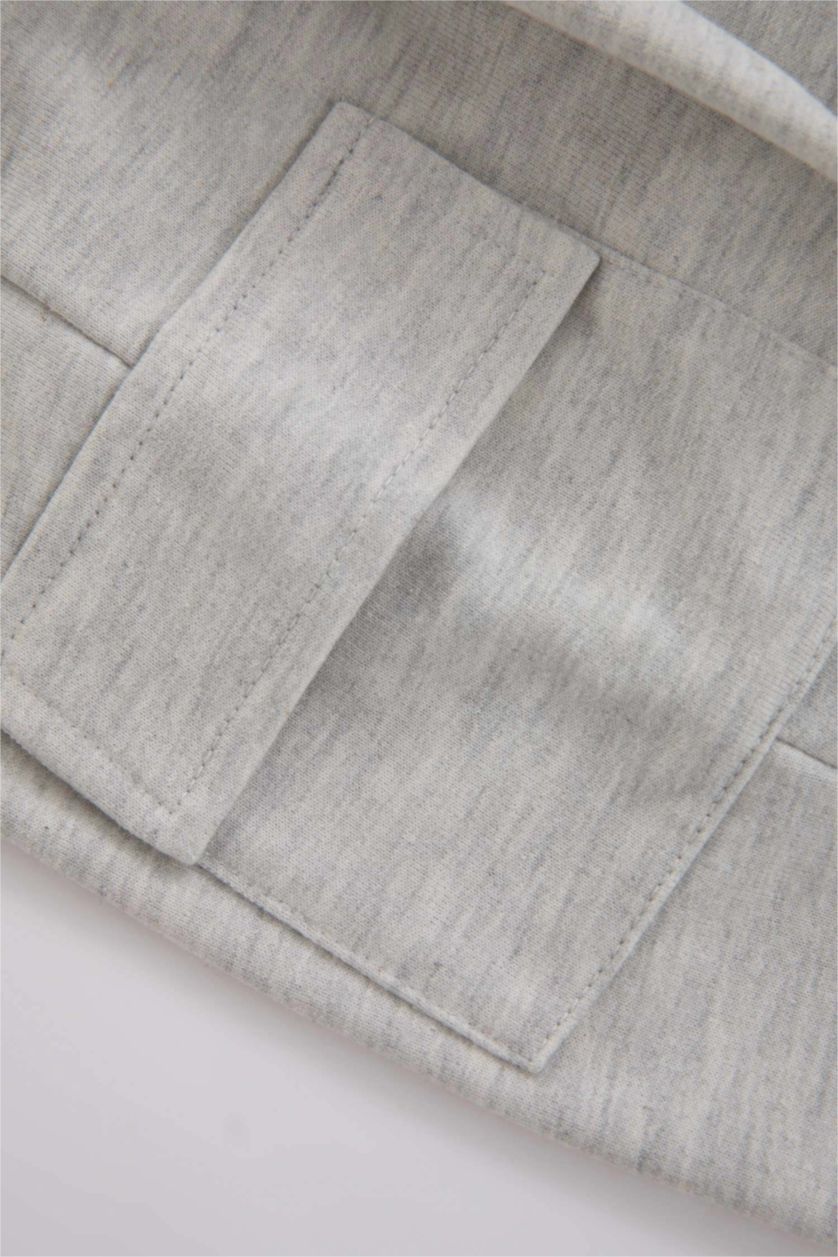 BABY BOY Light Grey Melange Baby Boy Printed Sweatpants