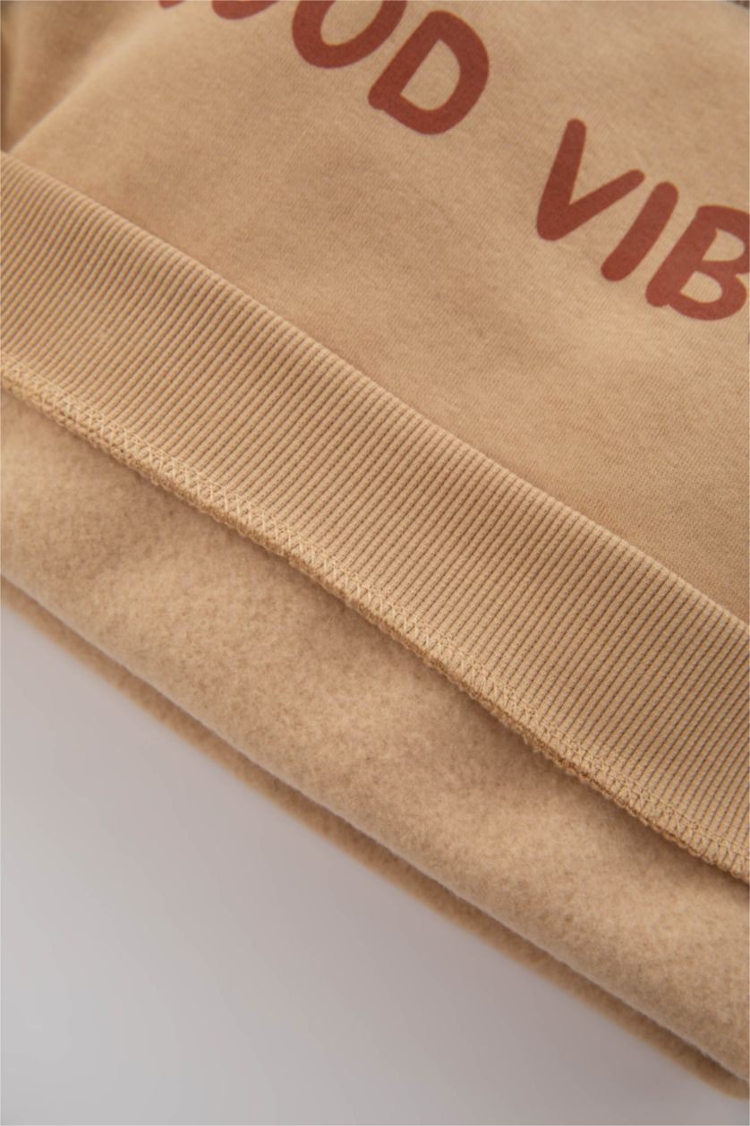 Малыши мальчики Бежевый Свитшот в принтом для малышей мальчиков