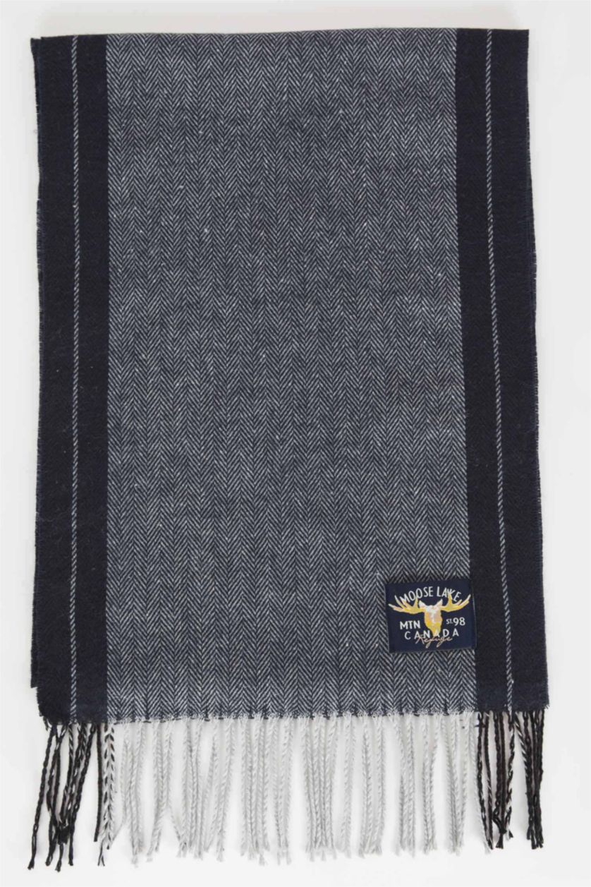 Erkek Açık Gri Melange Erkek Dokuma Atkı