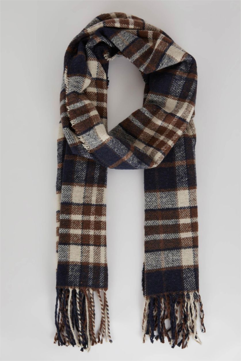 Чоловічий Світло коричневий Шарф Плед вязанный для чоловіків