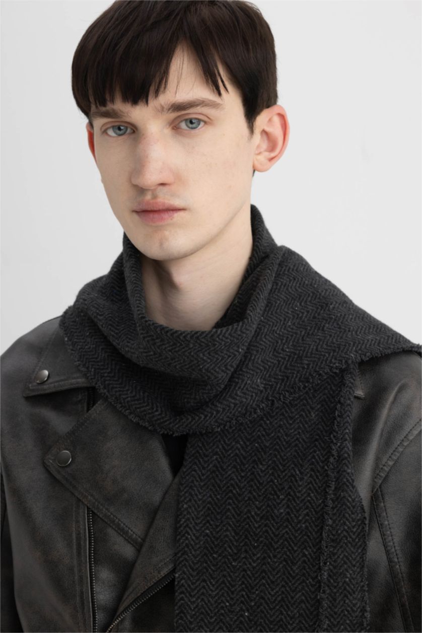 MAN Anthracite Melange Men Woven Scarf