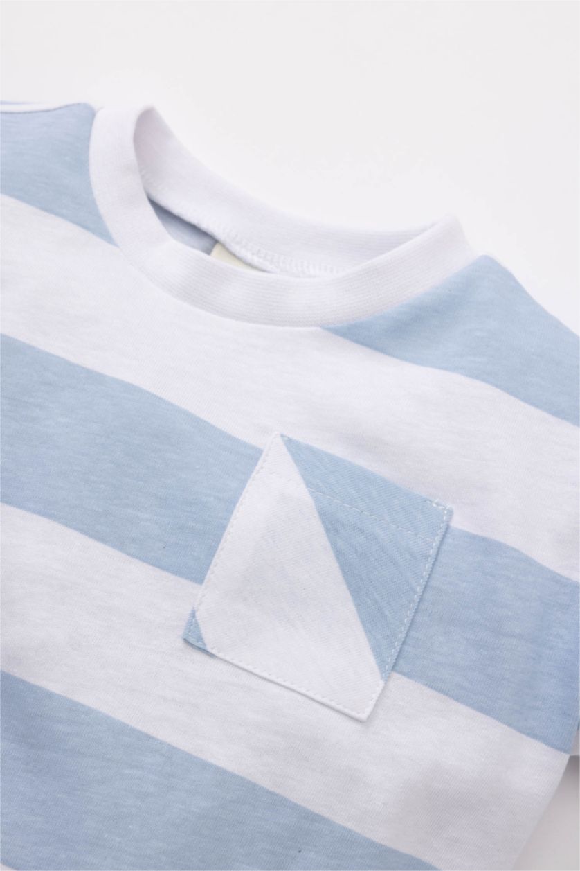 BABY BOY Blue Regular Fit Striped Long Sleeve T-Shirt