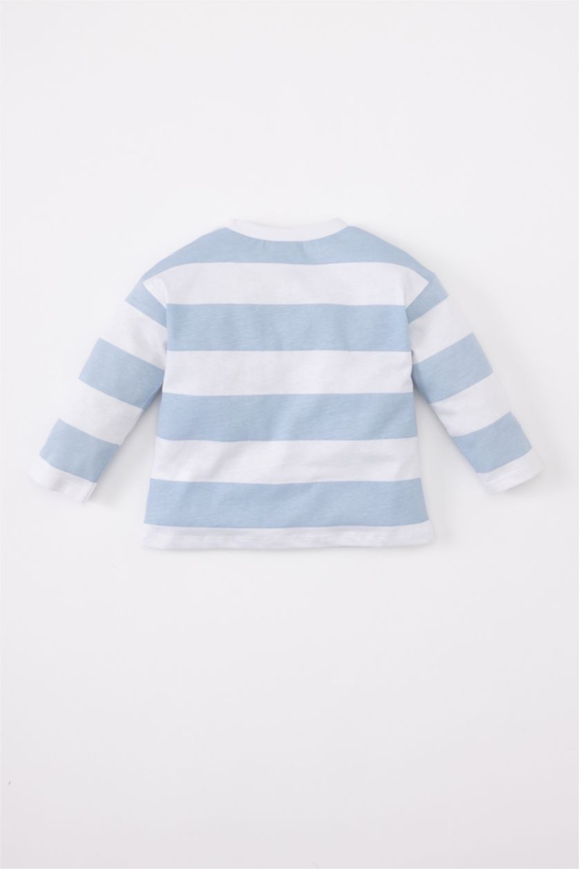 BABY BOY Blue Regular Fit Striped Long Sleeve T-Shirt