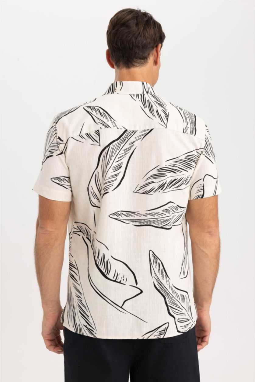 رجال بيج فاتح قميص بولو منسوج مطبوع قصة عادية