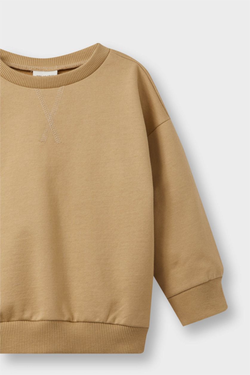 طفل صغير بيج سويت شيرت بيبي ولادي قصة عادية ببطانة ناعمة - قطعتين