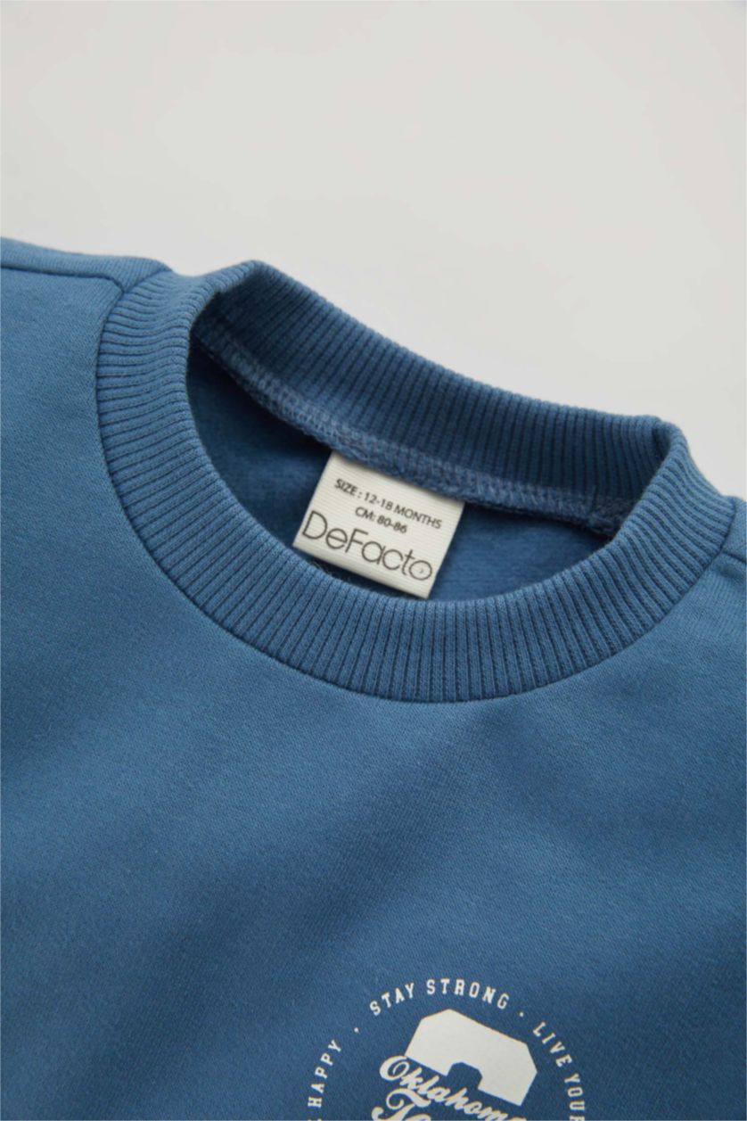 Малыши мальчики Индиго Свитшот с принтом из тонкой ткани для малышей мальчиков, 2 шт