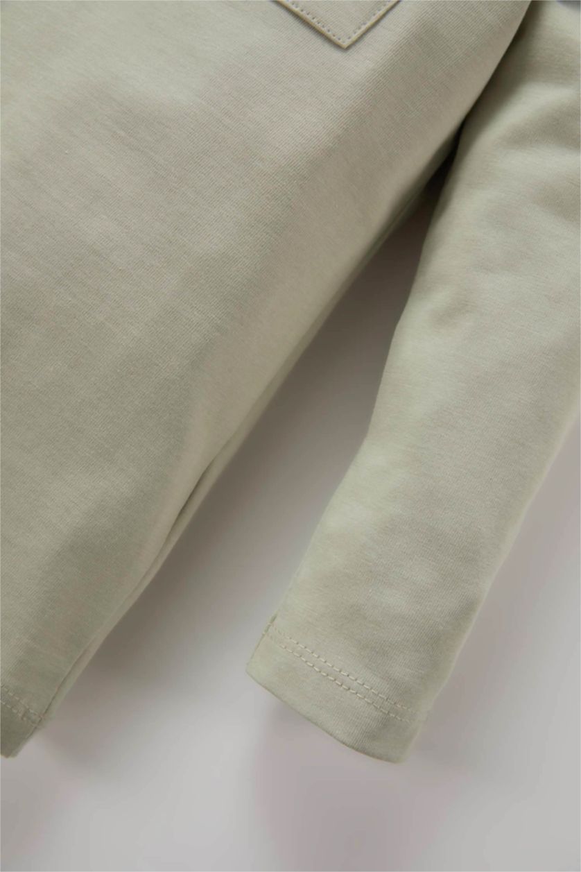 Baby Boy Light Khaki Regular Fit Long Sleeve T-Shirt