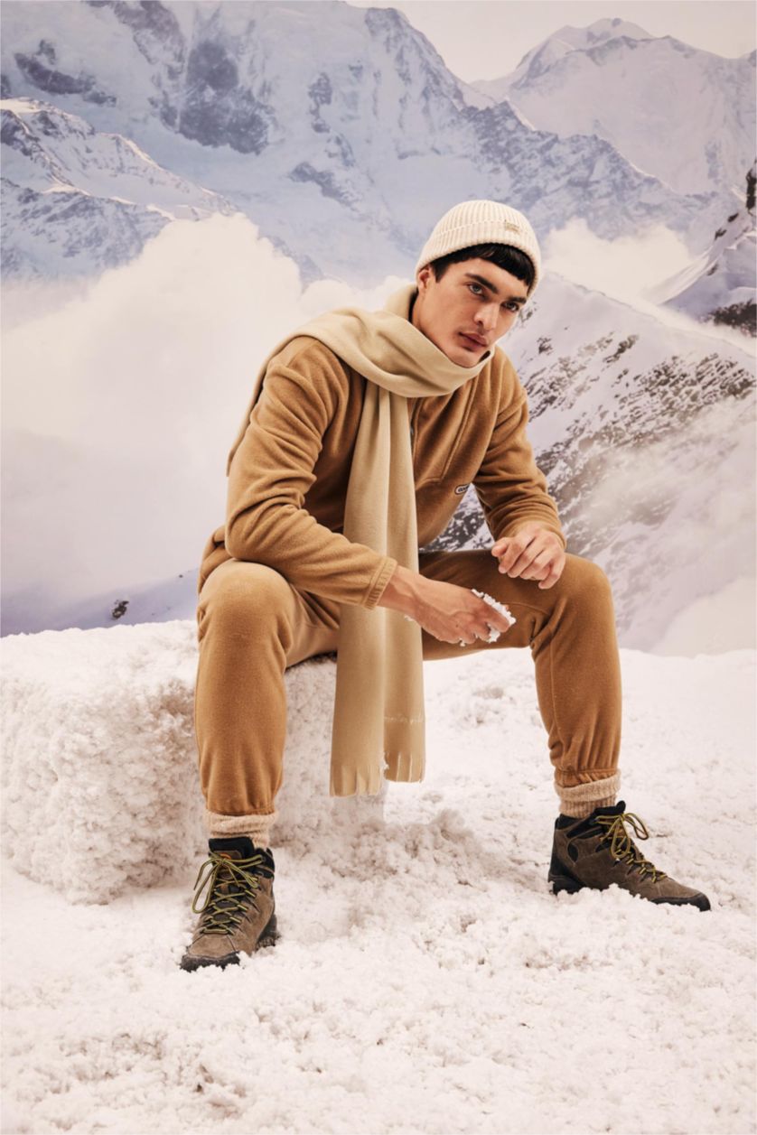 رجالي كامل سويت شيرت قطيفة قصة مريحة برقبة مستديرة