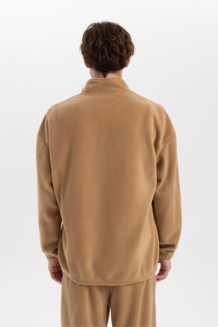 رجالي كامل سويت شيرت قطيفة قصة مريحة برقبة مستديرة