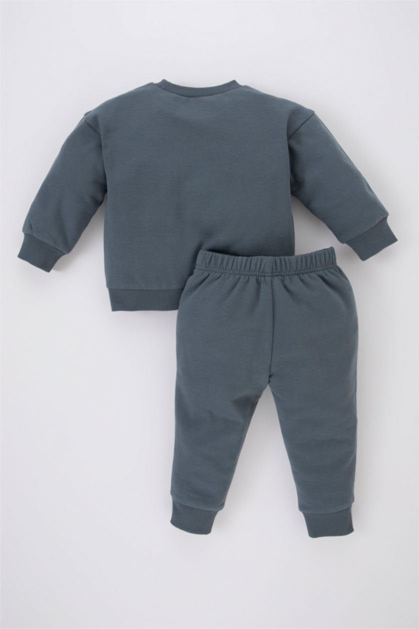 BÉBÉ GARÇON Gris Ensemble De Sweat-Shirt Et Pantalon De Survêtement Imprimé Slogan Pour Bébé Garçon - 2 Pièces