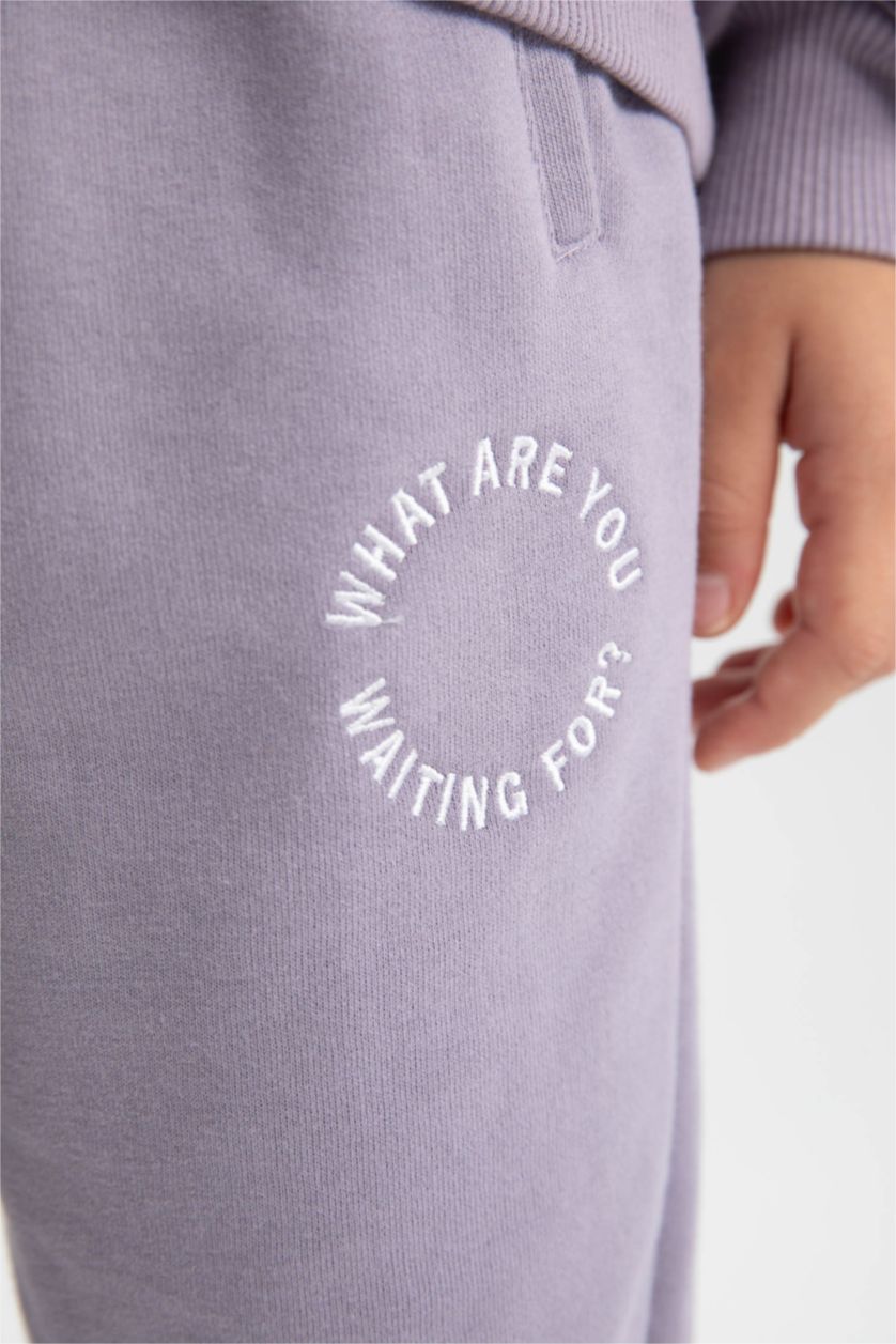 Девочки и подростки Сиреневый Штаны джоггеры с принтом для девочек, Школьная коллекция