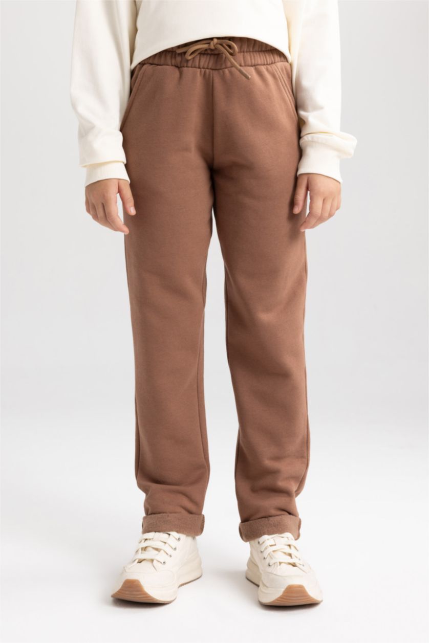 FILLES Marron Clair Pantalon Jogging Pour Fille