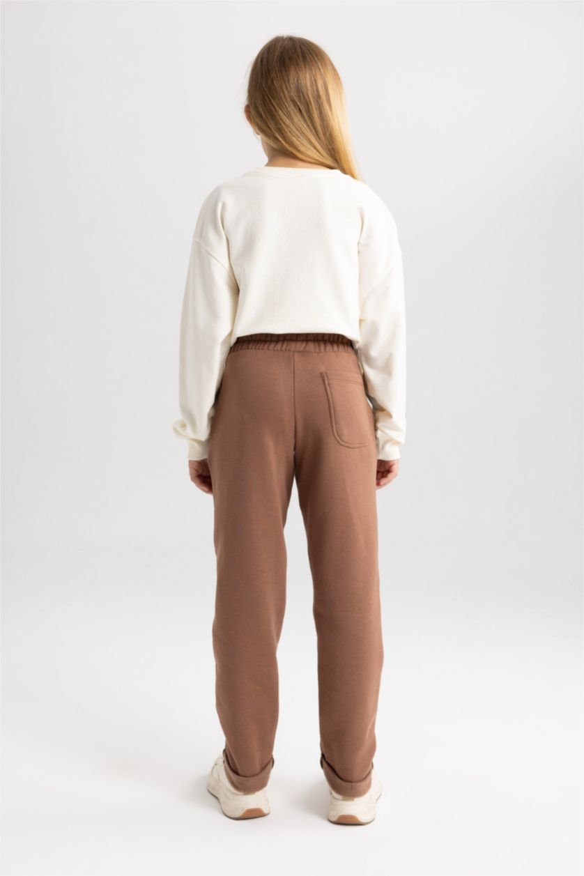 FILLES Marron Clair Pantalon Jogging Pour Fille