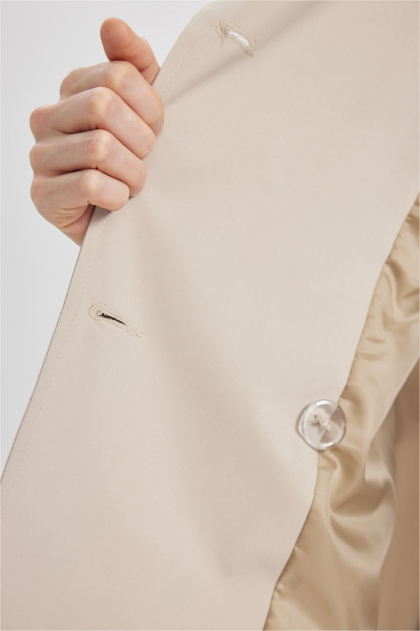 Woman Beige Regular Fit Trench Coat