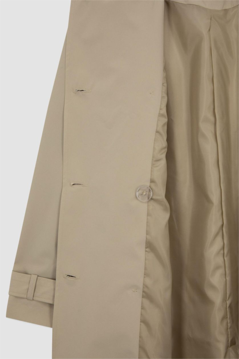 Woman Beige Regular Fit Trench Coat