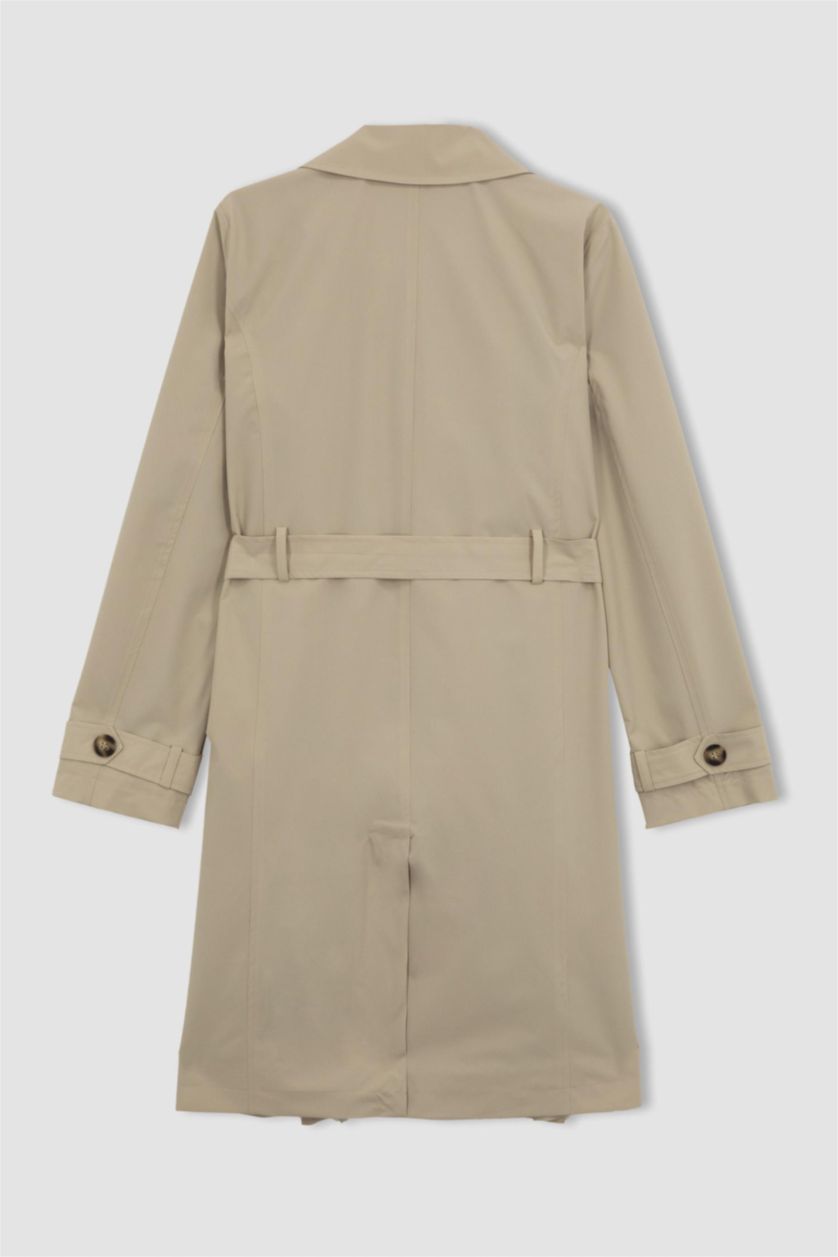 Woman Beige Regular Fit Trench Coat