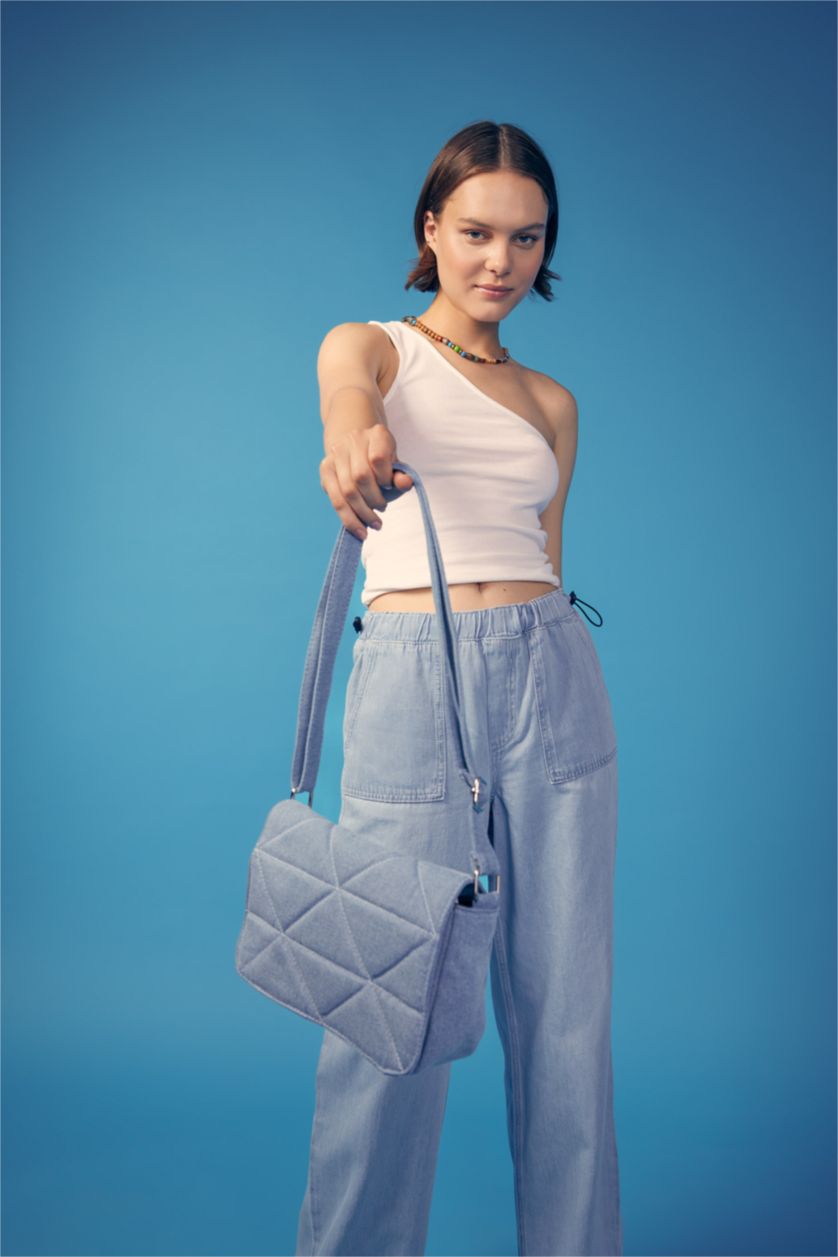 نساء أزرق شنطة كروس بودي جينز