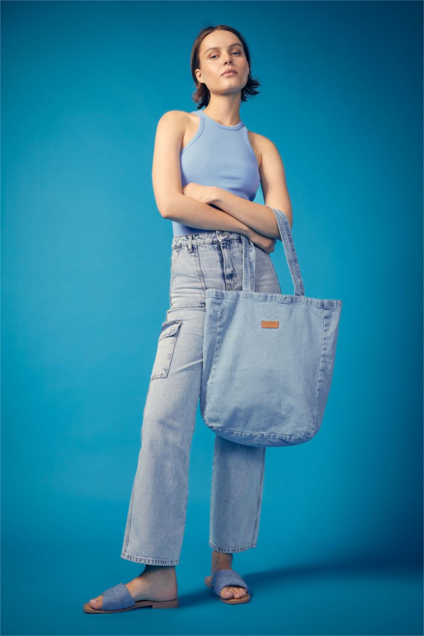 نساء أزرق Denim Shoulder bag
