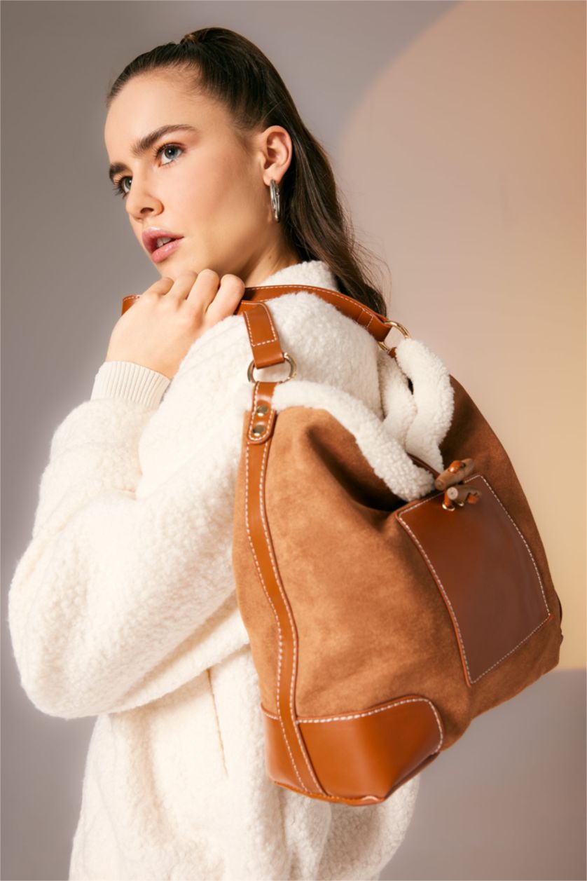 Kadın Taba Kadın Süet Omuz Çantası